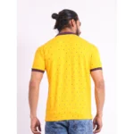 Generic Men's Casual Cotton Printed Polo Neck Half Sleeve T-Shirt (Turmeric) - Image 2