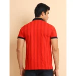 Generic Men's Casual Cotton Printed Polo Neck Half Sleeve T-Shirt (Red) - Image 2