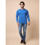 Generic Men's Casual Cotton Printed Round Neck Full Sleeve T-Shirt (Blue) - Image 7