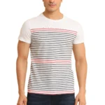 Generic Men's Casual Cotton Printed Round Neck Half Sleeve T-Shirt (White)