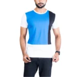 Generic Men's Casual Cotton Printed Round Neck Half Sleeve T-Shirt (Blue)