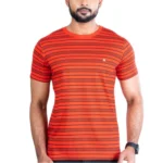 Generic Men's Casual Cotton Printed Round Neck Half Sleeve T-Shirt (Red)