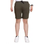 Generic Men's Casual Cotton Striped Above knee Shorts (Olive)