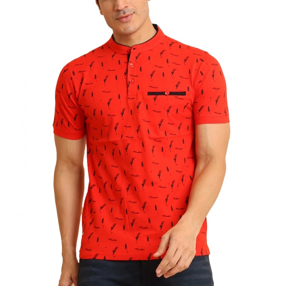53989734589_fcb55f849d_o_d-1000x1000-1.webp Generic Men's Casual Cotton Printed Mandarin Collar Half Sleeve T-Shirt (Red) - Image 1