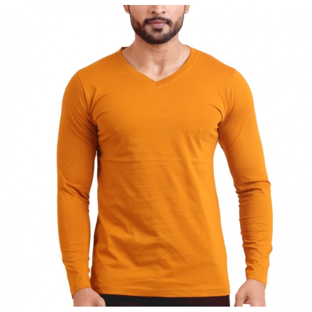53989735349_3b6b75a379_o_d-1000x1000-1.webp Generic Men's Casual Cotton Solid V Neck Full Sleeve T-Shirt (Mustard) - Image 1