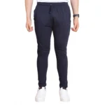 Generic Men's Casual Cotton Striped Full Length Track Pant (Navy)