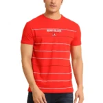 Generic Men's Casual Cotton Printed Round Neck Half Sleeve T-Shirt (Red)