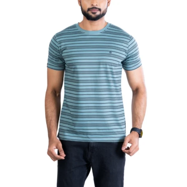 Generic Men's Casual Cotton Printed Round Neck Half Sleeve T-Shirt (Gery)