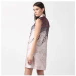 Generic Women's Polyester Printed Sleeveless Above Knee Dress (Orange) - Image 6