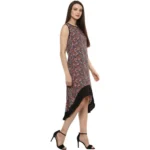 Generic Women's Polyester Printed Sleeveless Knee-Length Dress (Multicolor) - Image 4