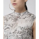 Generic Women's Polyester Printed Sleeveless Above Knee Dress (Multicolor) - Image 2