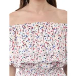 Generic Women's Rayon Floral Half Sleeve Above Knee Dress (Multicolor) - Image 2