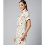 Generic Women's Polyester Floral Short Sleeve Above Knee Dress (Multicolor) - Image 4