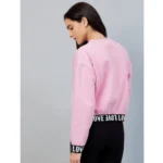Generic Women's Fleece Solid Long Sleeves Sweatshirt (Pink) - Image 6