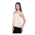 Generic Women's Polyester Solid Shoulder Straps Regular Top (Beige) - Image 3