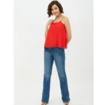 Generic Women's Polyester Embellished Shoulder Straps Top (Red) - Image 3