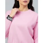 Generic Women's Fleece Solid Long Sleeves Sweatshirt (Pink) - Image 2