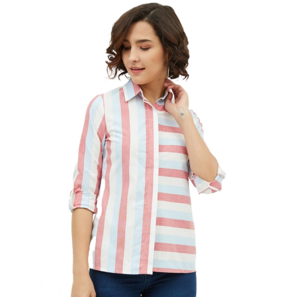 54040647912_b2bc25d1d4_o_d-1000x1000-1.webp Generic Women's Cotton Striped Long Sleeves Standard Length Shirt (Pink) - Image 1