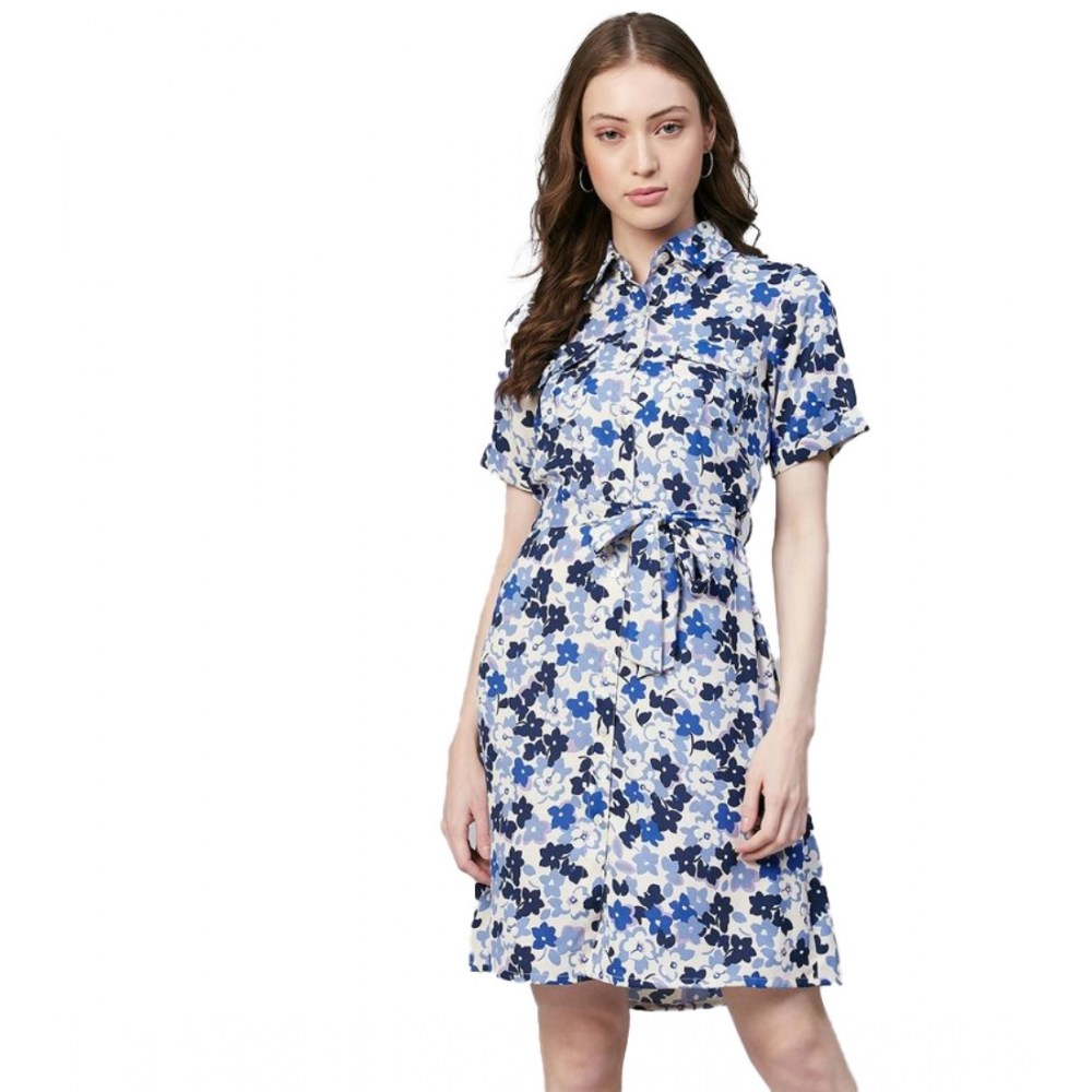 54041513611_65f59acab1_o_d-1000x1000-1.webp Generic Women's Polyester Floral Short Sleeve Above Knee Dress (Blue - White) - Image 1