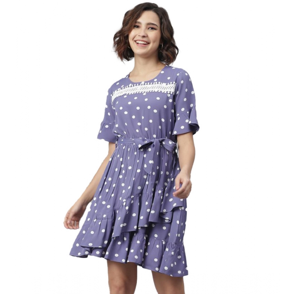 54041763783_5afdc9bd25_o_d-1000x1000-1.webp Generic Women's Polyester Polka Bell Sleeve Above Knee Dress (Lavender) - Image 1