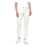 Generic Women's Denim Solid Buttoned Jeans (White)