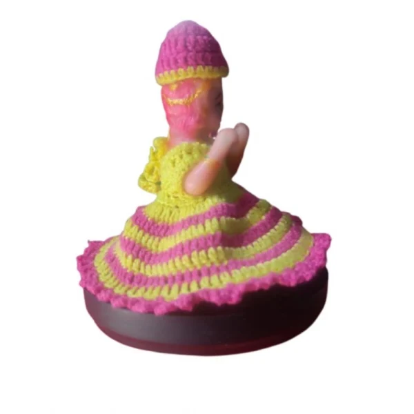 Generic Laddu Gopal Tharad Dress Size: 0 To 6 (Pink-Yellow)