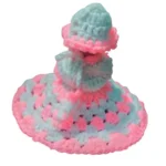 Generic Laddu Gopal Tharad Dress Size: 0 To 6 (White-Baby Pink) - Image 3