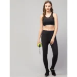 Generic Women's Polyester Solid Ankle Length High-Rise Tights (Black) - Image 3