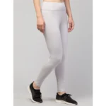 Generic Women's Polyester Solid Ankle Length High-Rise Tights (Light Grey) - Image 3