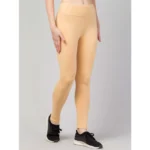 Generic Women's Polyester Solid Ankle Length High-Rise Tights (Beige) - Image 3