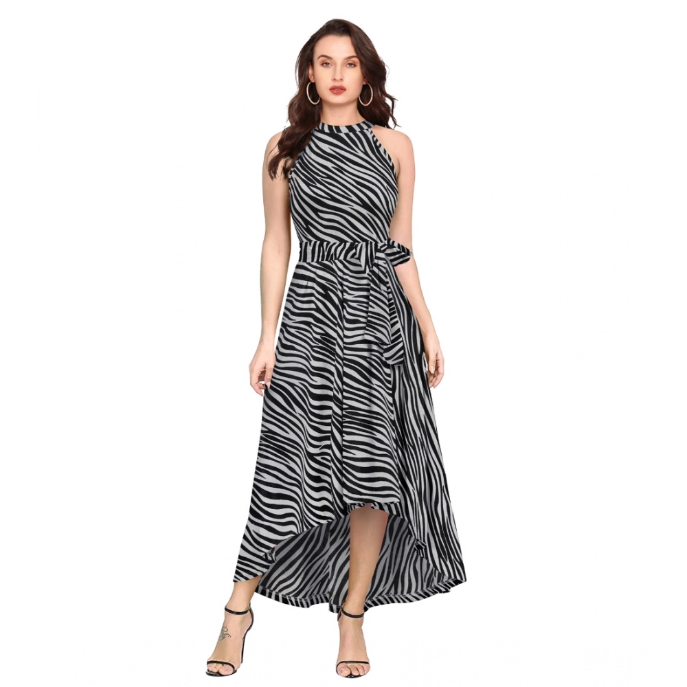 54162967901_4ecb4a85bd_o_d-1000x1000-1.webp Generic Women's Polyester Zebra Pattern Halter Neck Sleeveless Dress (Navy Blue) - Image 1