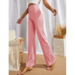 Generic Women's Polyester Solid Regular Fit Pant (Peach) - Image 2