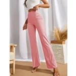 Generic Women's Polyester Solid Regular Fit Pant (Peach) - Image 4