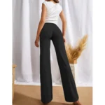 Generic Women's Polyester Solid Regular Fit Pant (Black) - Image 5