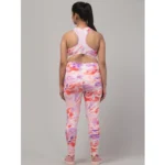 Generic Women's Polyester Spandex Printed Ankle Length High Rise Slip On Tights and Bra Set (Multicolor) - Image 2