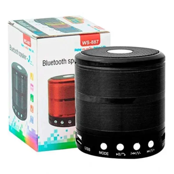 Generic Plastic Rubber Wireless WS887 Bluetooth Speaker (Black)