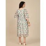 Generic Women's Georgette Printed Round Neck Short Sleeve Dress (Pink) - Image 6