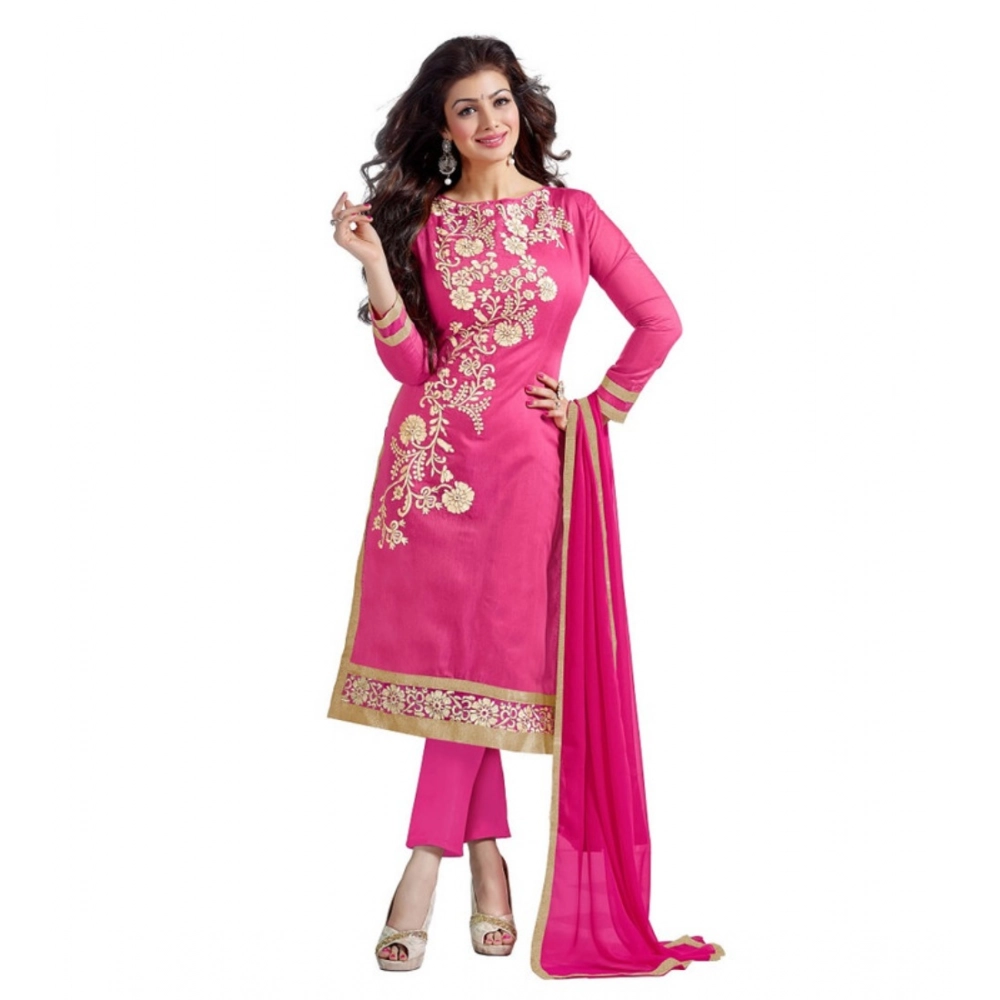 54276994575_ffcdf5830a_o_d-1000x1000-1.webp Generic Women's Chanderi Unstitched Salwar Suit-Material With Dupatta (Pink,2 Mtrs) - Image 1
