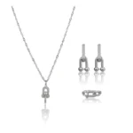 Generic Women's Stainless Steel Unique Design Silverpolish Combo Jewelry (Silver Plated)