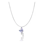Generic Women's Stainless Steel Butterfly Dailywear Pendent Delicate Chain (Silver Plated)