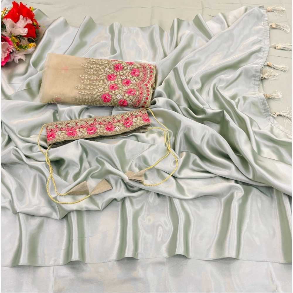 54337300134_d81bec21de_o_d-1000x1000-1.webp Generic Women's Satin Solid Saree With Unstitched Blouse (Offwhite, 5-5 Mtrs) - Image 1