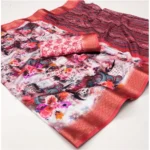 Generic Women's Cotton Silk Printed Saree With Unstitched Blouse 5.5Mtr (Multicolor)
