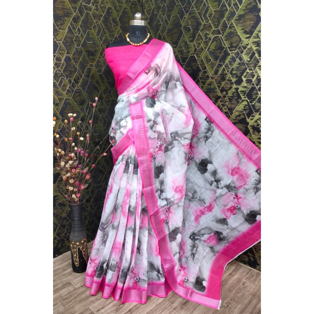54423607513_61c8535d72_o_d-1000x1000-1.webp Generic Women's Cotton Linen Woven Design Saree With Unstitched Blouse 5.5Mtr (Pink) - Image 1