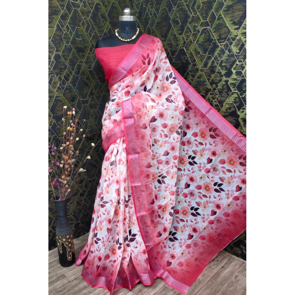 54423608643_e438f880ca_o_d-1000x1000-1.webp Generic Women's Cotton Linen Woven Design Saree With Unstitched Blouse 5.5Mtr (Red) - Image 1