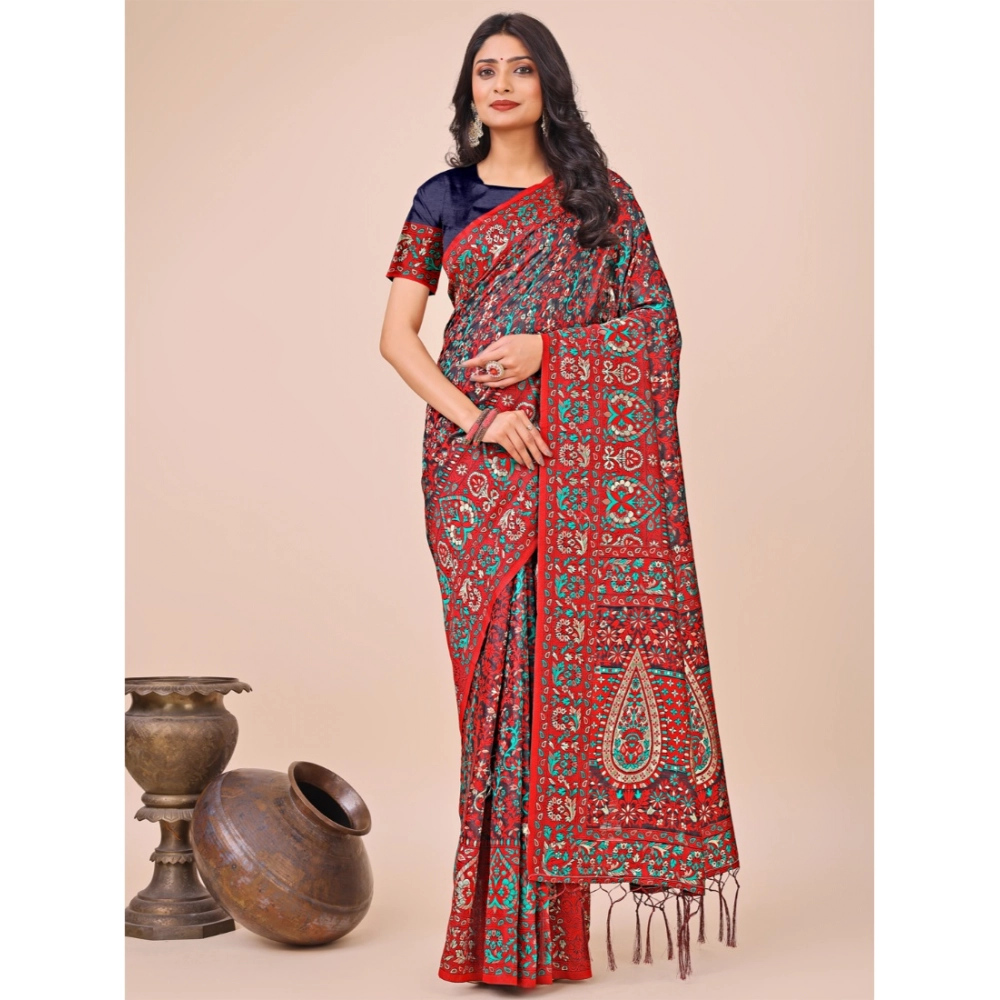 54442416181_1cdf8f10a0_o_d-1000x1000-1.webp Generic Women's Cotton Printed Saree With Unstitched Blouse 5.5Mtr (Red) - Image 1