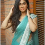 Generic Women's Cotton  Printed Saree With Unstitched Blouse 5.5Mtr (Sky Blue) - Image 3