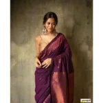 Generic Women's Silk Printed Saree With Unstitched Blouse 5.5Mtr (Wine) - Image 2