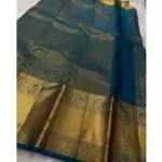 Generic Women's Silk Printed Saree With Unstitched Blouse 5.5Mtr (Rama) - Image 2