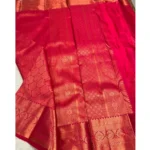 Generic Women's Silk Printed Saree With Unstitched Blouse 5.5Mtr (Rani Pink) - Image 3