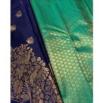 Generic Women's Silk Printed Saree With Unstitched Blouse 5.5Mtr (Royal Blue) - Image 2